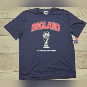 Official Licensed Product England FIFA World Cup 2026 Blue Short Sleeve T-Shirt